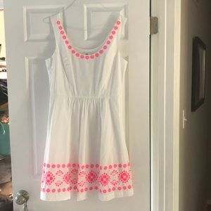 White and pink dress.